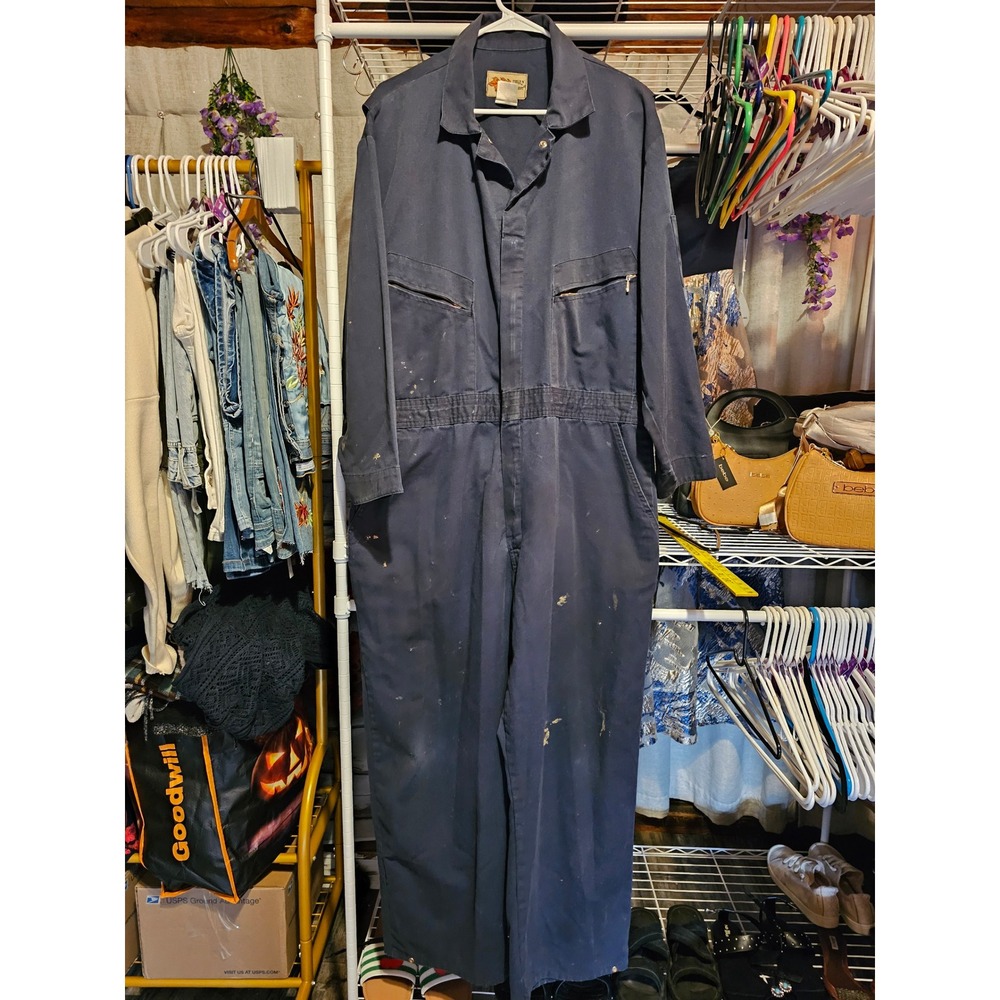 Field N Forest Michael Meyer Navy Blue Long Sleeve WorkwearCoveralls Jumpsuit XL